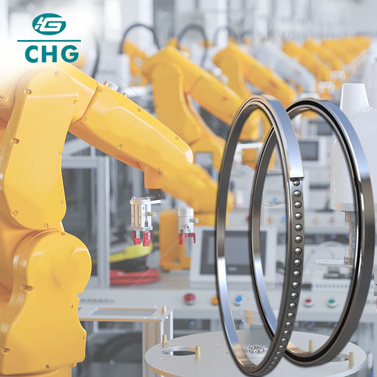 Thin section bearings for robotic arms